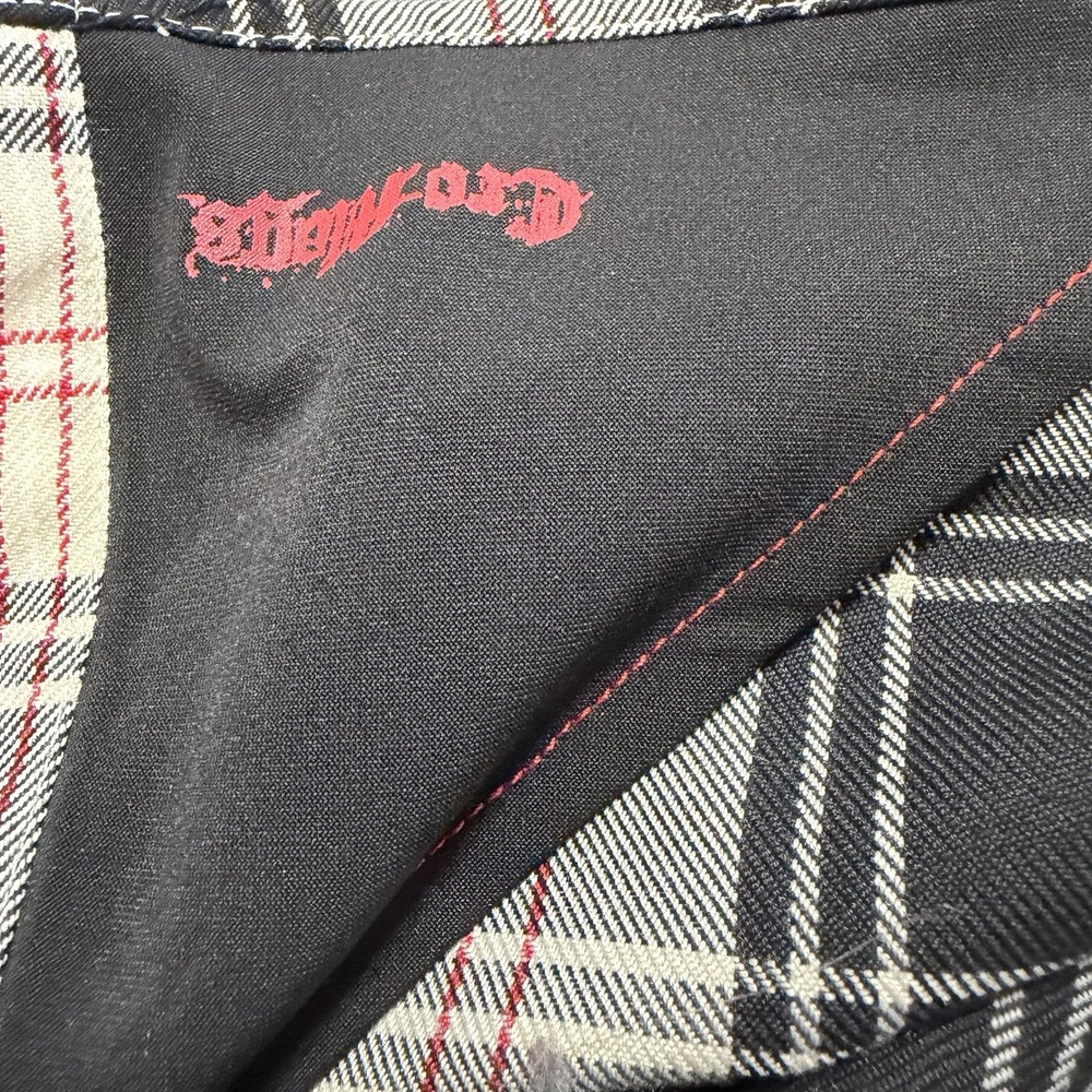 Dixxon Flannel Co CRO MAGS Mens Large Button Down Shirt Cream Black Red Plaid - Picture 6 of 8